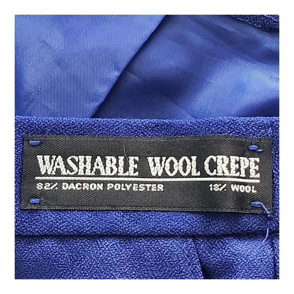 NWT Koret Blue Wool Blend Skirt Woman's Size 12 Vintage Pockets‎ Made USA  Lined